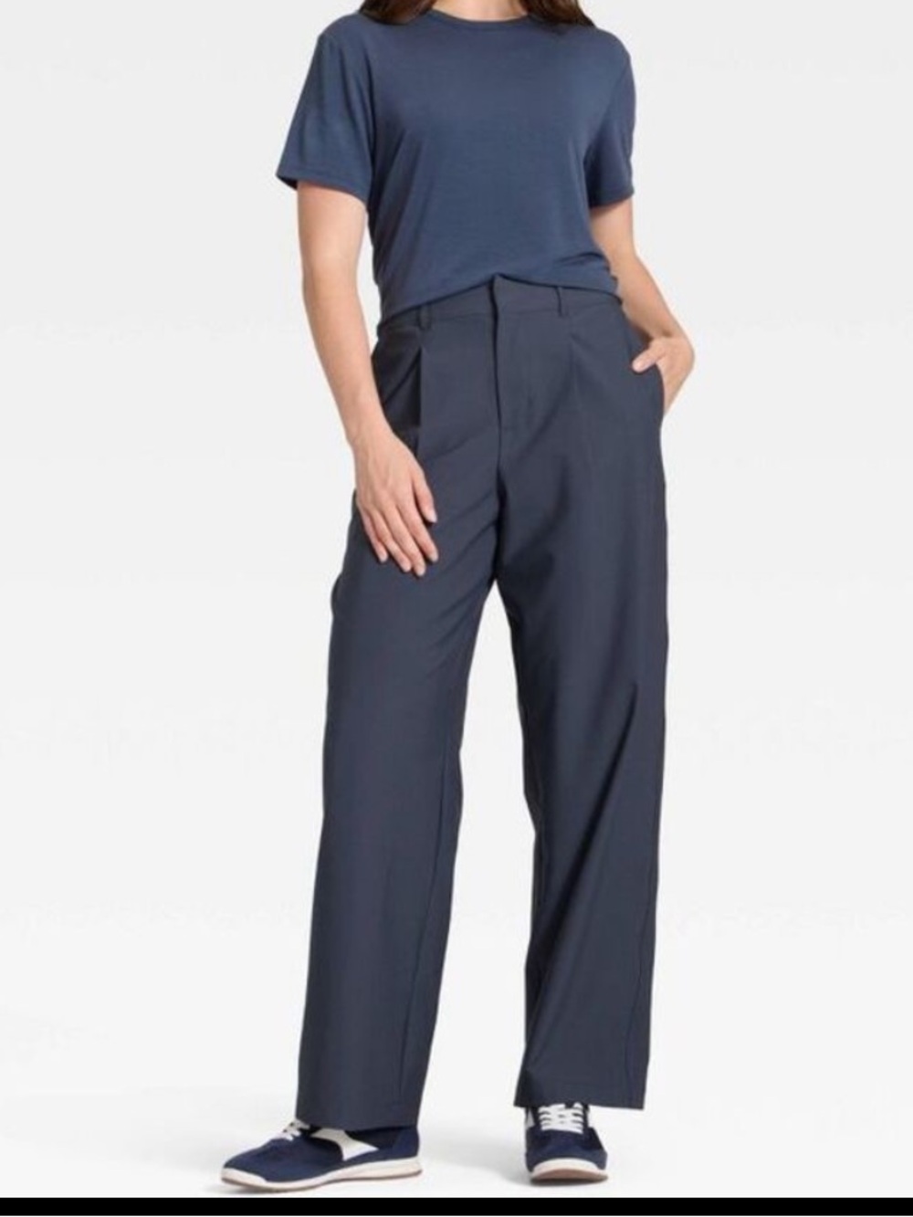 All In Motion Navy Blue M Active Light Woven High-Rise Trouser Pants